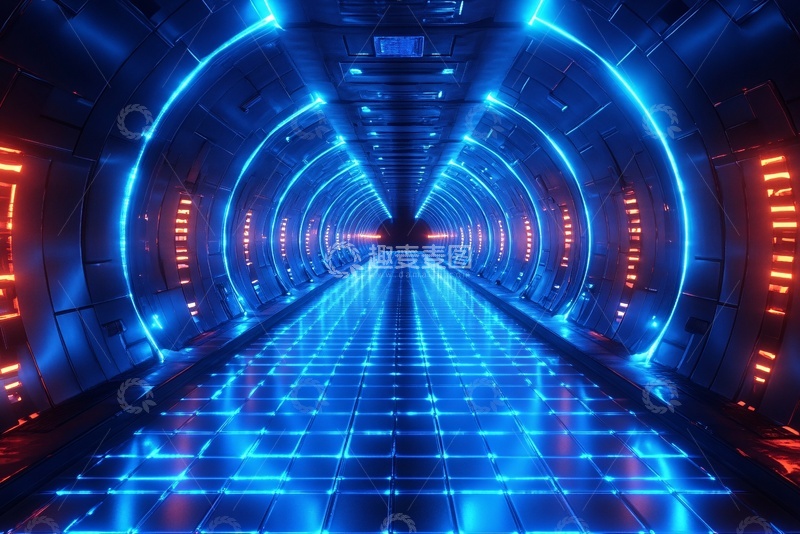 高清大图下载【趣麦麦图】-科幻风格的未来隧道场景756