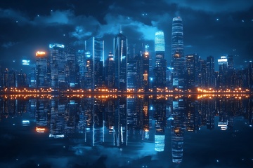夜晚璀璨的城市夜景897