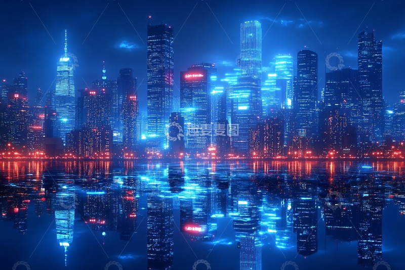 高清大图下载【趣麦麦图】-璀璨夜景下的城市天际线176
