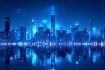 城市夜景中的璀璨灯火691