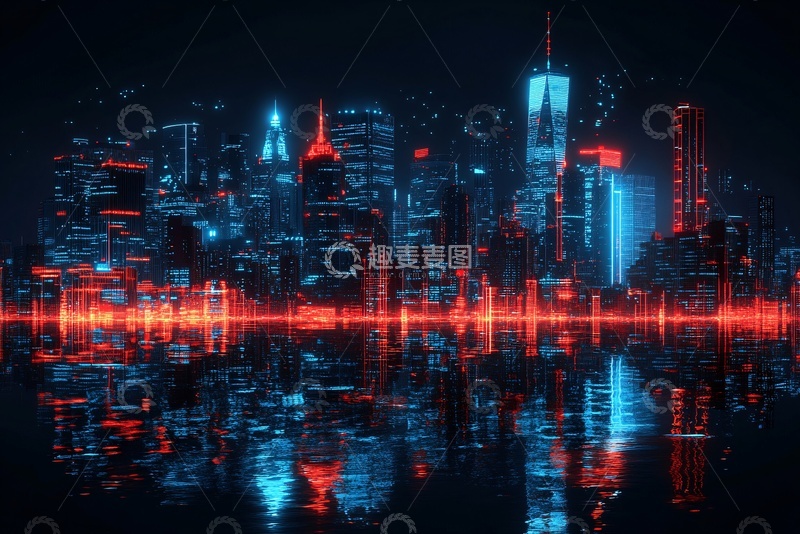 高清大图下载【趣麦麦图】-霓虹闪烁的城市夜景975