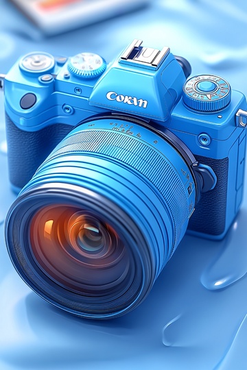 蓝色相机特写画面350