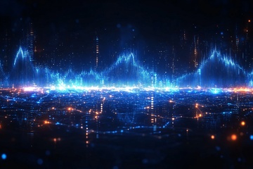 科技感蓝色数据波形背景图855