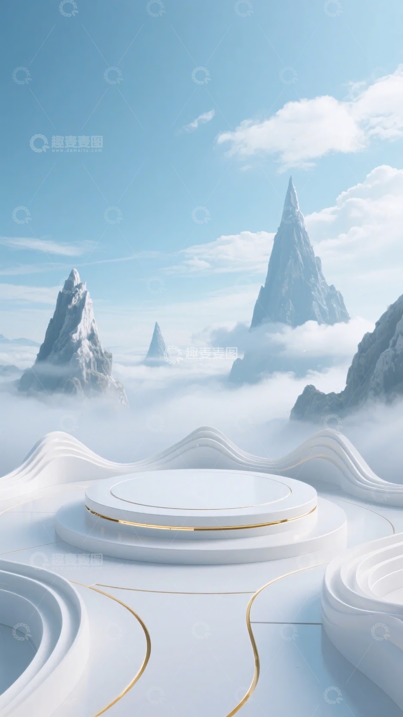 高清大图下载【趣麦麦图】梦幻白色科幻场景857