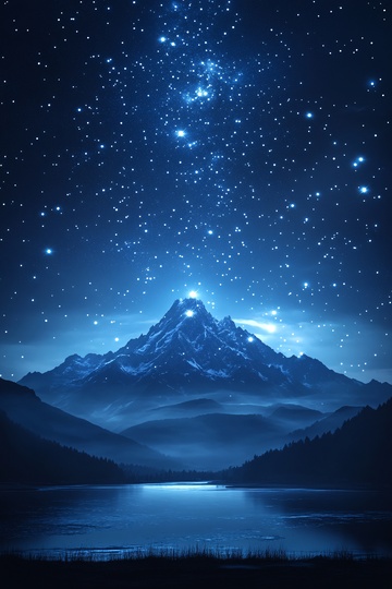 星空下的巍峨雪山湖泊052