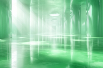 绿色科幻风格走廊场景734