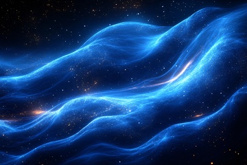 蓝色动感光波星空背景475
