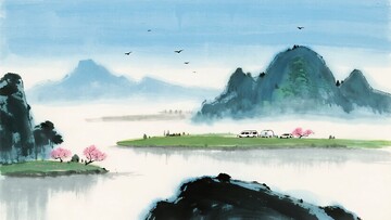 水墨山水风景插画153
