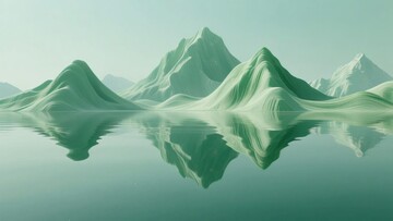 青山绿水倒影风景图271