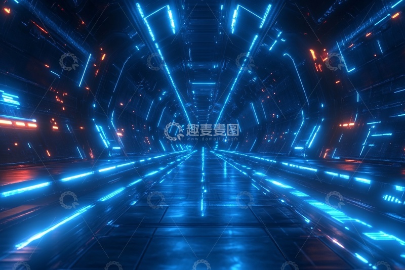 高清大图下载【趣麦麦图】-科幻感未来科技隧道场景862