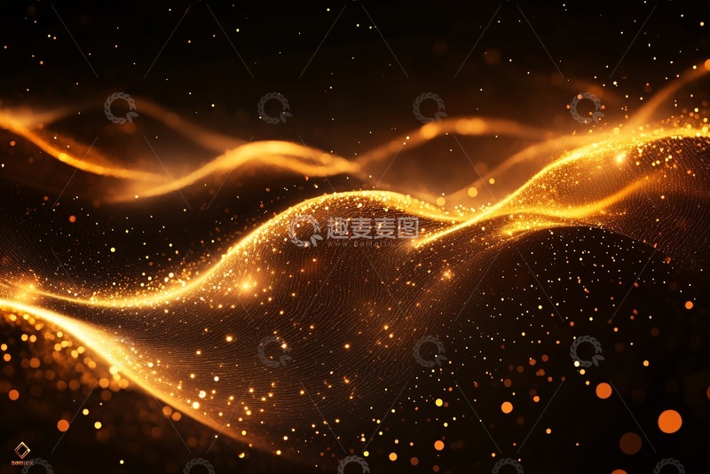 高清大图下载【趣麦麦图】-金色流光动感背景图202