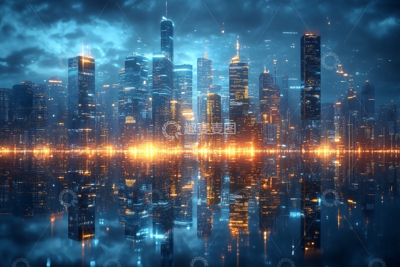 高清大图下载【趣麦麦图】-梦幻都市夜景插画690