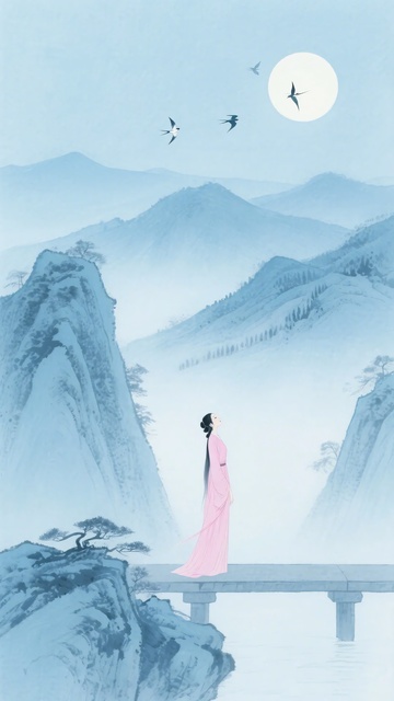 古风女子立于山水间279