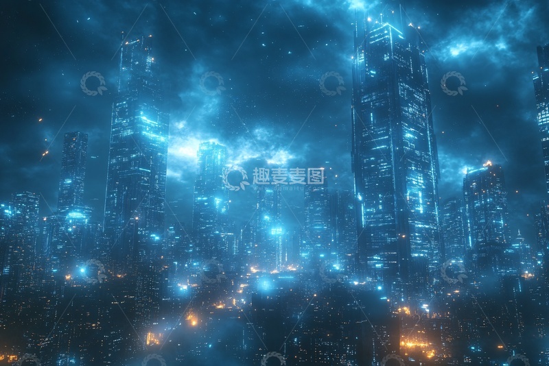 高清大图下载【趣麦麦图】-科幻风格的未来城市夜景104