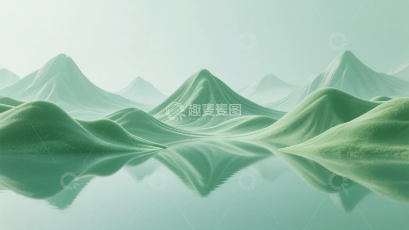 高清大图下载【趣麦麦图】-青绿色山水风景画面927