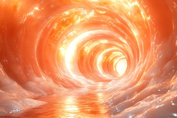 梦幻橙色漩涡通道景象461