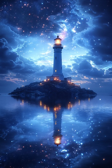 星空下的孤独灯塔361