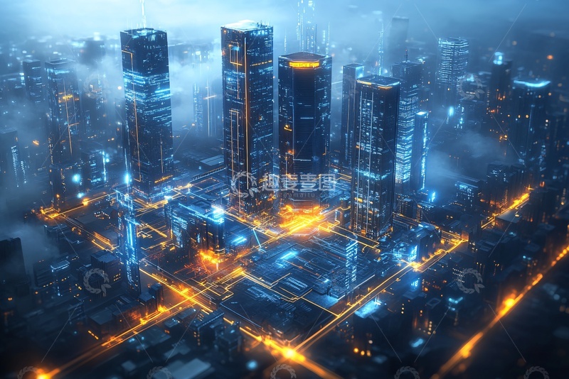 高清大图下载【趣麦麦图】-未来科技感的城市夜景217