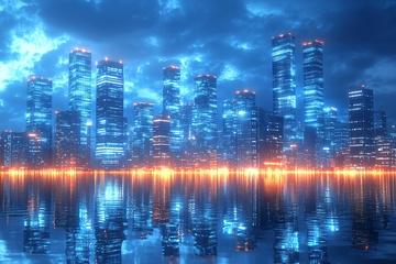 城市夜景的璀璨灯火730
