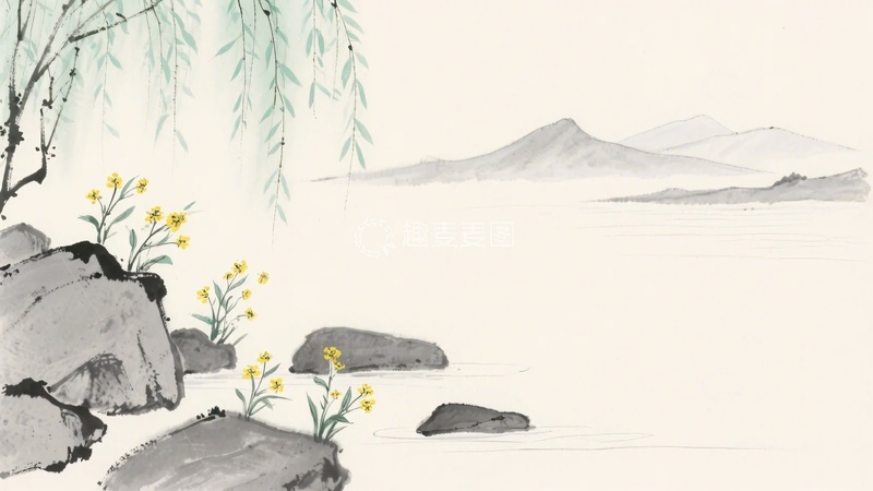 高清大图下载【趣麦麦图】-水墨山水花草风景图463