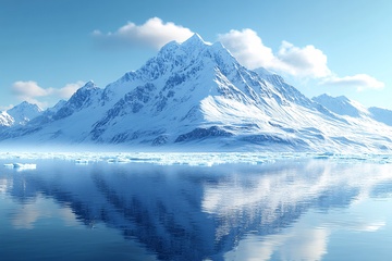 壮丽雪山与平静湖面景观120