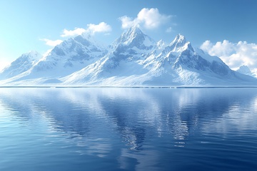 壮丽雪山与平静湖水美景902