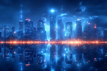 科幻风璀璨城市夜景791