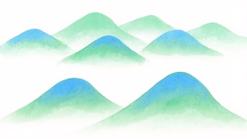 水墨风格青绿群山插画788