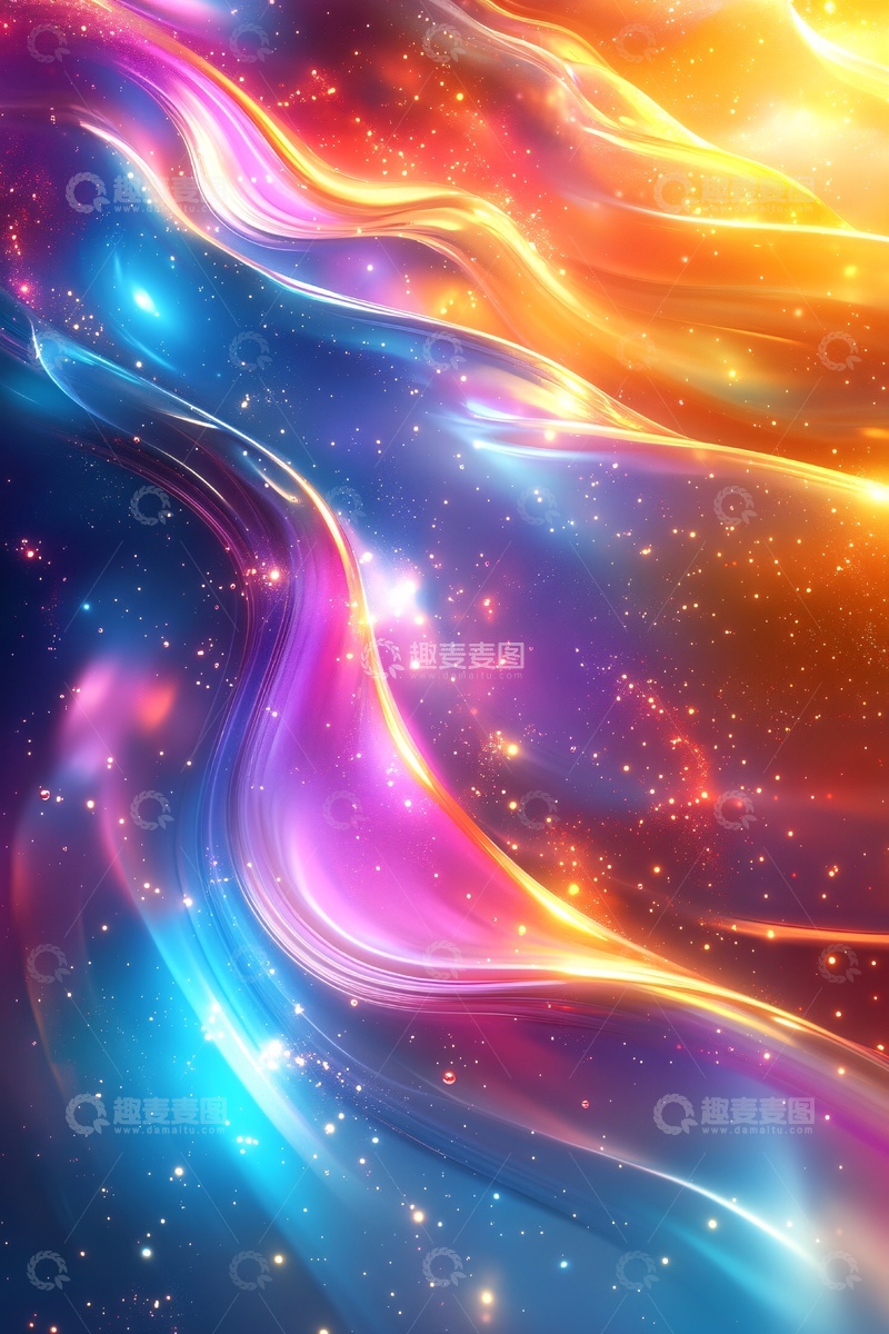 高清大图下载【趣麦麦图】梦幻绚丽的流动光影背景841