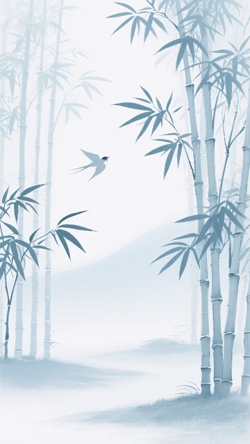 竹林飞鸟中式意境图157