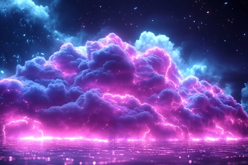 梦幻紫色雷电云景184