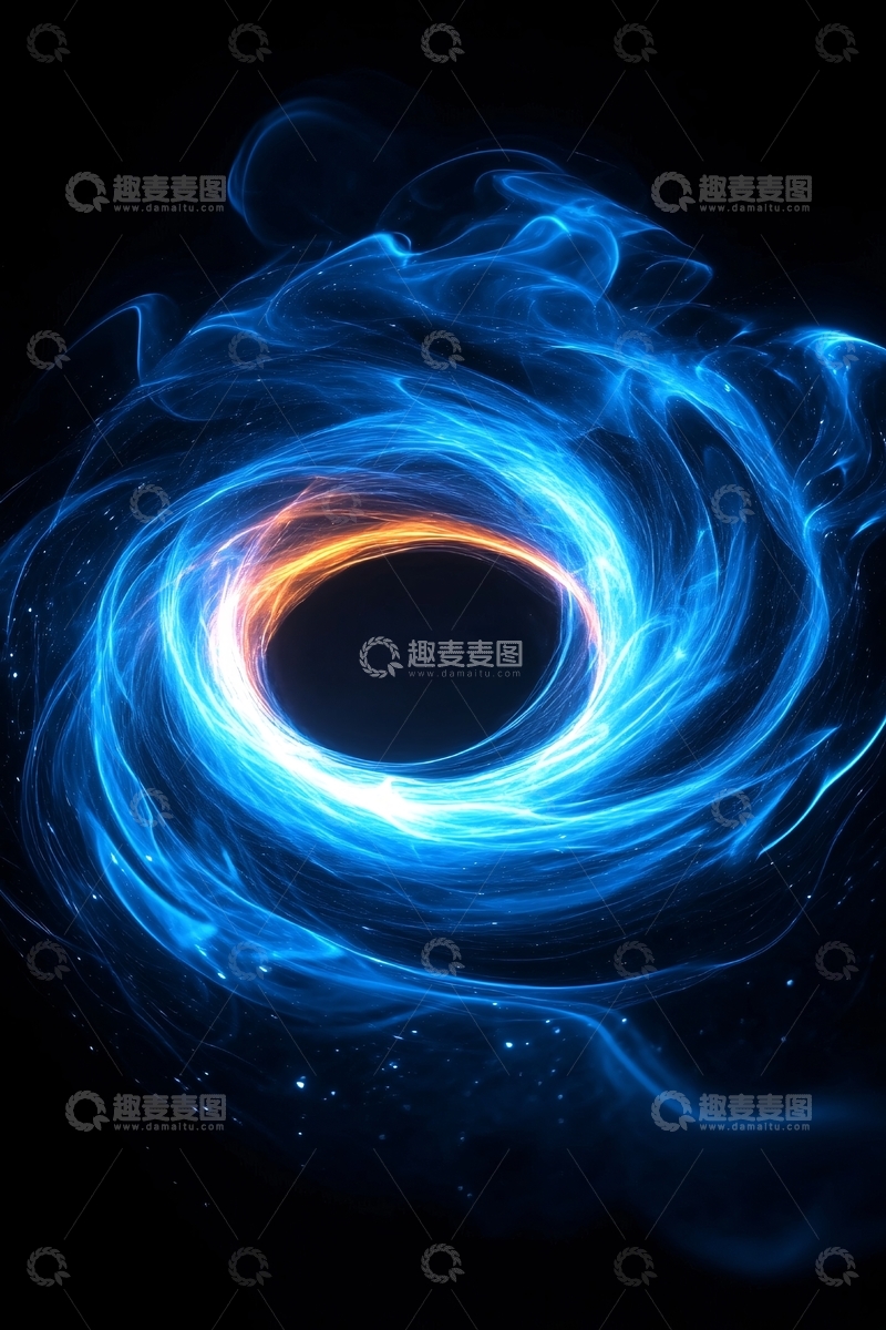 高清大图下载【趣麦麦图】-蓝色火焰旋涡奇幻图案423