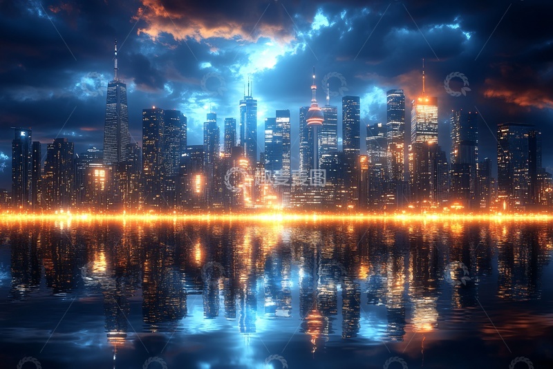 高清大图下载【趣麦麦图】-城市夜景下的绚烂光影537