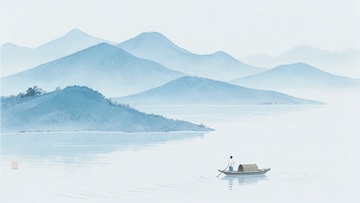 山水间的孤舟图景184