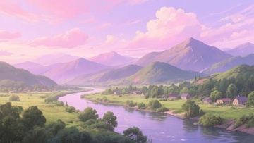 梦幻唯美的山间河谷风景587