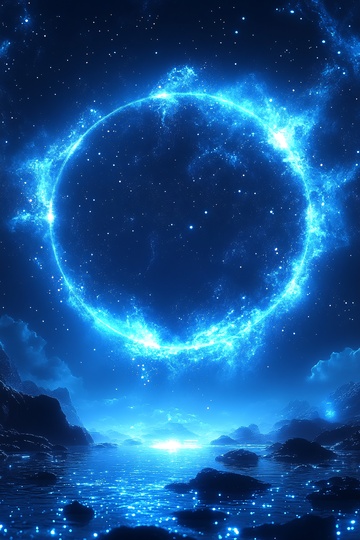 梦幻蓝色星空光环景观086