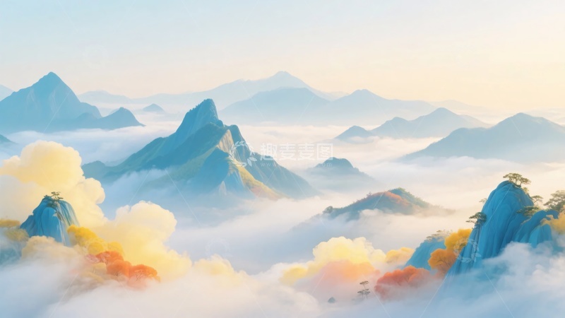 高清大图下载【趣麦麦图】-梦幻云海中的壮丽群山045