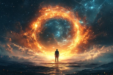 人立于宇宙奇幻光环前522