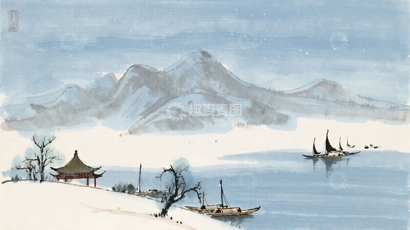 高清大图下载【趣麦麦图】-冬日山水雪景图234