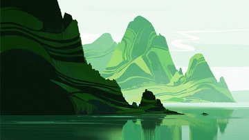 山水风景插画549