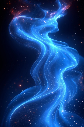 梦幻蓝色星云流动图案608