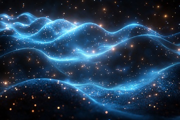 梦幻蓝色流动光波星空背景669
