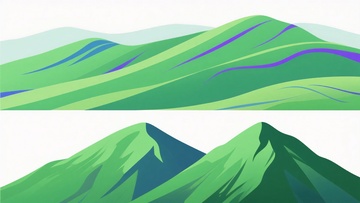 绿色山丘插画132