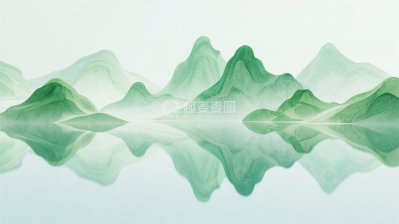 高清大图下载【趣麦麦图】-水墨风青绿山水风景图283