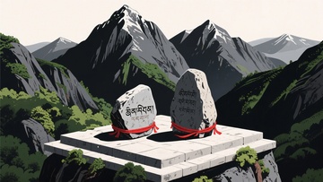 山间双石碑景观插画034