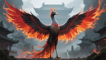 展翅凤凰于中式古建筑前838