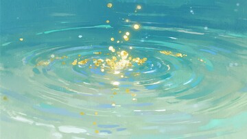 水中金色光斑涟漪画面931