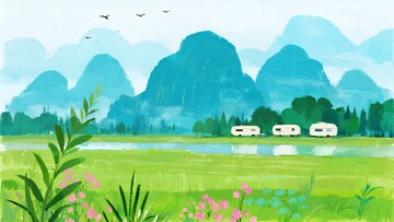 山水间的房车露营美景443