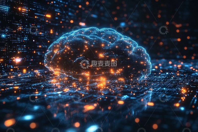 高清大图下载【趣麦麦图】-科技感大脑数字图像489