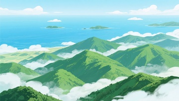 青山碧海的美丽自然景观575
